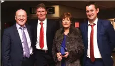  ??  ?? Paudie O’Shea, Darby Clifford, Margaret O’Shea and Seamus O’Shea Club Chairman at the Mick O’Dwyer and Waterville GAA ‘A Celebratio­n’ in the INEC, Killarney on Friday.