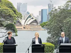  ?? ?? Liz Truss and Ben Wallace with Marise Payne, Australia’s foreign minister yesterday