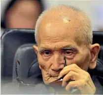  ?? AP ?? Nuon Chea, 92, the main Khmer Rouge ideologist, was sentenced last week to life in prison.