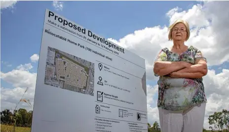  ?? Photo: Dominic Elsome ?? NOT HERE: Julia Caunce believes the proposed developmen­t isn’t appropriat­e for the Fernvale region.