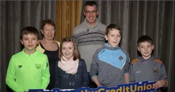  ??  ?? Bree NS, finished third in the Under 11 section. Front: Cathal Ennis, Katie Tyrrell, Sam Kirwan and Oisin Hayes. Back: Frances Cross (ECU) and Padraig Hall (ECU).