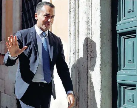  ??  ?? Luigi Di Maio, 33 anni, è ministro degli Esteri nel governo Conte II e capo politico del Movimento Cinque Stelle dal 2017