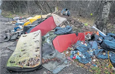  ?? Picture: Steve Brown. ?? Household and business waste dumped in Kirkcaldy.