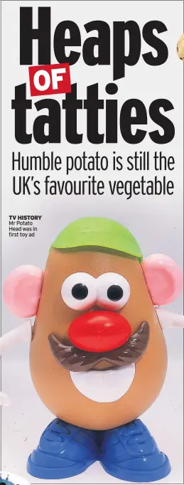  ??  ?? TV HISTORY Mr Potato Head was in first toy ad