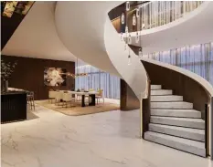  ?? STUDIO iF ?? The casual dining room for the family on the 52nd floor with new staircase leading to the 53rd floor