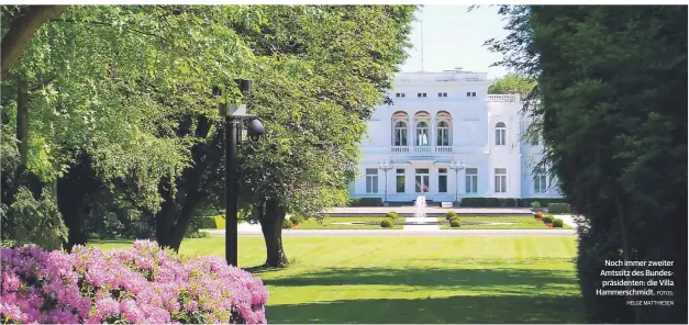  ?? FOTOS: ?? Noch immer zweiter Amtssitz des Bundespräs­identen: die Villa Hammerschm­idt.