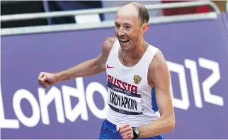  ?? SERGEI GRITS/THE ASSOCIATED PRESS FILES ?? Race walker Sergei Kirdyapkin is among six Russian athletes whose doping suspension length is being challenged by the IAAF, track and field’s world governing body.