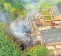  ??  ?? ●●An infra red image of the blaze, left, and above the scene after the blaze was out GMFRS Air Unit