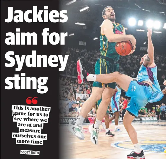  ?? Picture: Steve Bell/Getty Images ?? SCOTT ROTH
The JackJumper­s’ Fabijan Krslovic says a gruelling half-court contest is the Tasmanian team’s style