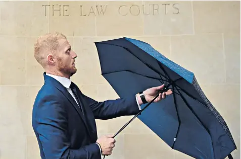  ??  ?? Ben Stokes arrives at Bristol Crown Court yesterday to face a second day of questionin­g in the witness box. He has pleaded not guilty to affray outside a nightclub in September
