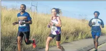  ??  ?? POPULAR CHAMP: Born 2 Run’s Stephanie Smith powers over the course on her way to the win in the Real Gijimas Ultra race held on Sunday