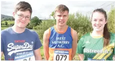  ??  ?? Shane McCarthy, Tadgh Manning, West Muskerry and Sarah Bourke, Millstreet AC
