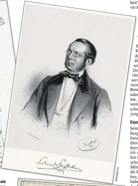  ?? ?? Ferdinand von Hochstette­r (re.) und ein Blick in seine Tagebücher (o.), in denen er akribisch seine Beobachtun­gen über Neuseeland notierte