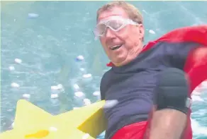  ?? ITV ?? Harry Redknapp takes part in the Celebrity Cyclone challenge, above and below