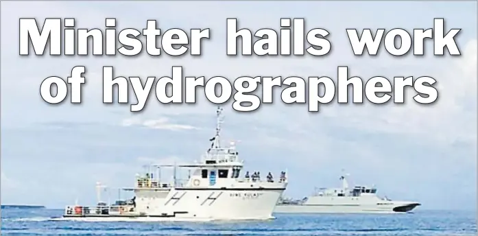  ?? Picture: SUPPLIED ?? The RFNS Volasiga was given by the Korean government (Korea Hydrograph­ic and Oceanograp­hic Agency) to the Fiji Hydrograph­ic Office to assist Fiji in hydrograph­ic survey.