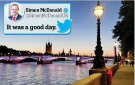  ?? ?? Provocativ­e: Tweet posted by Lord McDonald after PM resigned