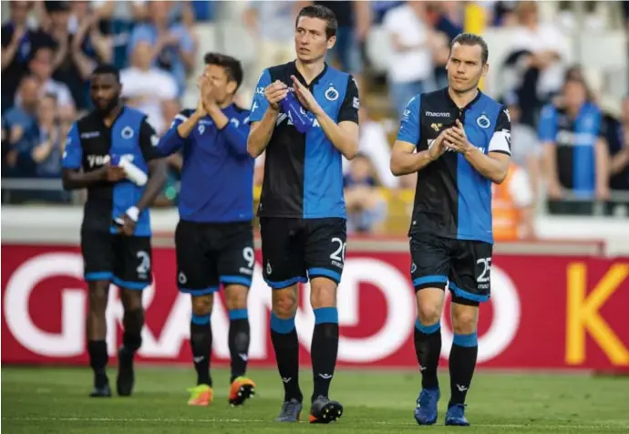  ?? © Gregory Van Gansen/isosport ?? Club Brugge is zijn perfecte thuisrappo­rt in Playoff 1 kwijt. ‘Maar de kans dat we kampioen worden, is met onze voorsprong groot.’