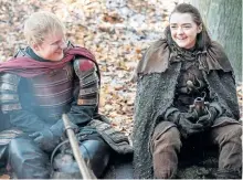  ?? HELEN SLOAN/HBO ?? Ed Sheeran, left, and Maisie Williams in a scene from Game of Thrones.