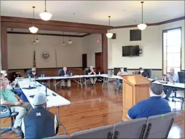  ?? kevin Myrick ?? The Rockmart City Council came back for their first meeting on Tuesday, May 12, 2020, since shutdowns due to the COVID-19 pandemic began in mid-March.