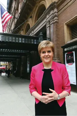  ?? ?? ‘Obsession’: Nicola Sturgeon at Carnegie Hall in New York in 2017