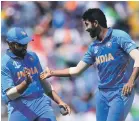  ?? Getty ?? Rohit Sharma, left, and Jasprit Bumrah have had a great World Cup