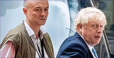  ??  ?? FORMER ADVISER: Boris Johnson with Dominic Cummings, who went to war against the Civil Service