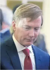  ?? CHRIS O’MEARA/AP ?? Florida Republican gubernator­ial candidate Adam Putnam leaves the stage after giving his concession speech on Tuesday.