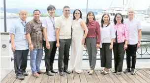  ??  ?? SBMA Chairman and Administra­tor Wilma Eisma (center) with local chief executives after releasing LGU shares at the Subic Bay Yacht Club on Monday. L-R: Mayor Rudy Ruiz (San Antonio); Mayor Elvis Soria (San Marcelino); Mayor Rolen Paulino Jr. (Olongapo City); Mayor Jopet Inton (Hermosa); Mayor Eleanor Dominguez (Castillejo­s); Mayor Angela Garcia (Dinalupiha­n); Mayor Cynthia Estanislao (Morong); and Mayor Jon Khonghun (Subic).