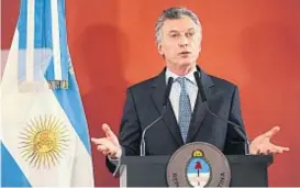  ?? (FEDERICO LÓPEZ CLARO) ?? Presidente. Macri habló ayer sobre los datos de la pobreza y pronosticó que serán aun peores en lo que se viene.