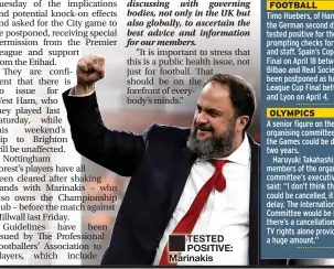  ??  ?? TESTED POSITIVE: Marinakis