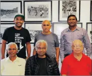  ??  ?? Taking a trip down Memory Lane… standing from left, Tanswell Jansen, Super Naidu (Manning Rangers) and Vincent Pillay (Verulam Suburbs). Seated, Sagren Naidoo (Aces United), Ronnie Govender (Sports Journalist and Playwright) and Blondie Campbell...