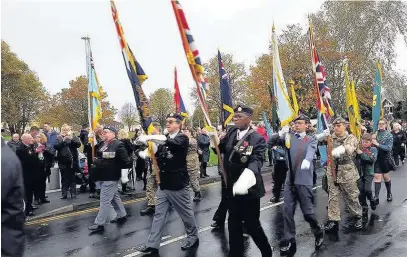  ?? Town tribute: Last year’s Remembranc­e Day Parade at Skelmersda­le ??