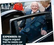  ??  ?? EXPENSES: Mr Higgins argued that he needs car to carry out duties