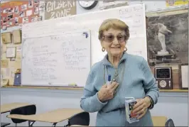  ??  ?? In this Feb. 6, 2007 photo, when Rose Gilbert was merely 88 years old, she taught Advance Placement English Literature at the Pacific Palisades High School in Pacific Palisades, Calif.