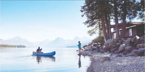  ?? PURSUIT ?? The beautiful Apgar Village Lodge is just one of many hot spots in the vast Glacier National Park.