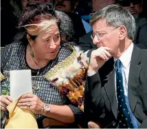  ?? PHOTO: GRANT MATTHEW/FAIRFAX NZ ?? Rangitaane o Manawatu principal negotiator Danielle Harris and Waitangi Negotiatio­ns Minister Chris Finlayson.