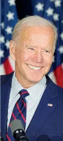  ??  ?? Joe Biden, 78 anni, è il presidente eletto ed entrerà in carica il 20 gennaio 2021