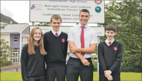  ?? Photograph: Abrightsid­e Photograph­y. ?? Kinlochlev­en achievers, left to right, Hannah Newson, Alex Dent, Josh McFatridge and Lewis Heriot.