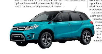  ??  ?? Below: The Suzuki Vitara might not be furiously trendy but its air of quiet composure gives it more life expectancy.