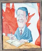  ?? SALLY COLE/THE GUARDIAN ?? Brian Mulroney appears all smiles in a caricature by Eddy Schwartz.