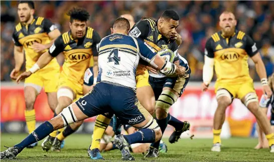  ?? PHOTO: GETTY IMAGES ?? Hurricanes second five-eighth Ngani Laumape has been copping plenty of attention lately.