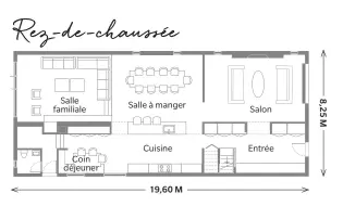  ??  ?? CI-DESSOUS : Mike Baker, Quinn Cooper et leurs filles Ryan, 5 ans, et Cleo, 3 ans, dans le coin déjeuner. Quinn a créé une suspension toute simple avec un ancien filet de pêche et une ampoule. Fabricatio­n de la banquette, Millworx ; plateau de table, IKEA ; pieds de table, Etsy ; chaises, RH Restoratio­n Hardware ; porte de grange et quincaille­rie, 1925 Workbench ; tissu de la banquette, The Big Stuff ; coussin à pompons, West Elm ; coussin à rayures, Clic Gallery ; tableau cornichon (à gauche) d’Erin Rothstein, Art Interiors.