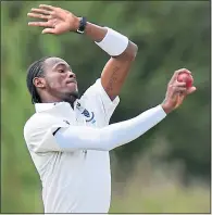  ??  ?? Jofra Archer could be taking aim at the Aussies at Lord’s
