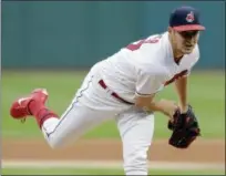  ?? TONY DEJAK — THE ASSOCIATED PRESS ?? Trevor Bauer delivers in the first inning. He won his sixth straight decision.