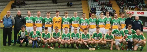  ??  ?? The Duffry Rovers squad with mentors Colin Keeling, Paul Coleman and Matthew Cooper before Saturday’s county final defeat.