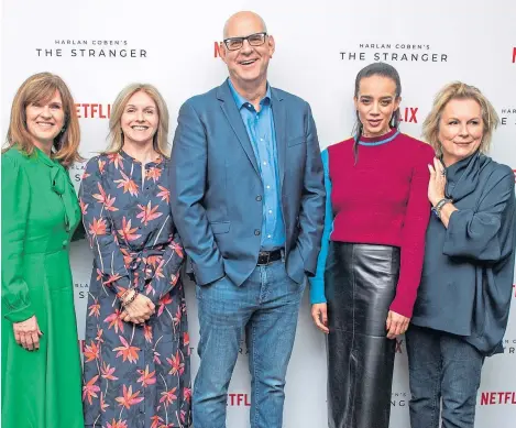  ?? Pictures: PA. ?? Harlan Coben, middle, pictured above with the cast of Netflix series The Stranger and, below, the cover of his new book.