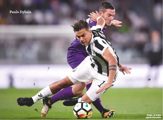  ??  ?? Tough...in action against Fiorentina