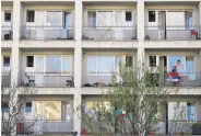  ?? ?? The balconies of a dormitory in Belgrade, Serbia, April 4, 2024.