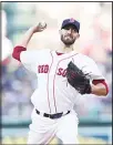  ??  ?? Boston Red Sox starting pitcher Rick Porcello delivers during the first inning of a baseball game against the Kansas City Royals at Fenway Park in Boston on Aug 5.
(AP)