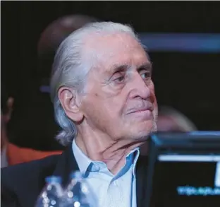  ?? JOHN MCCALL/SOUTH FLORIDA SUN SENTINEL ?? Heat President Pat Riley at Kaseya Center in Miami in 2023.